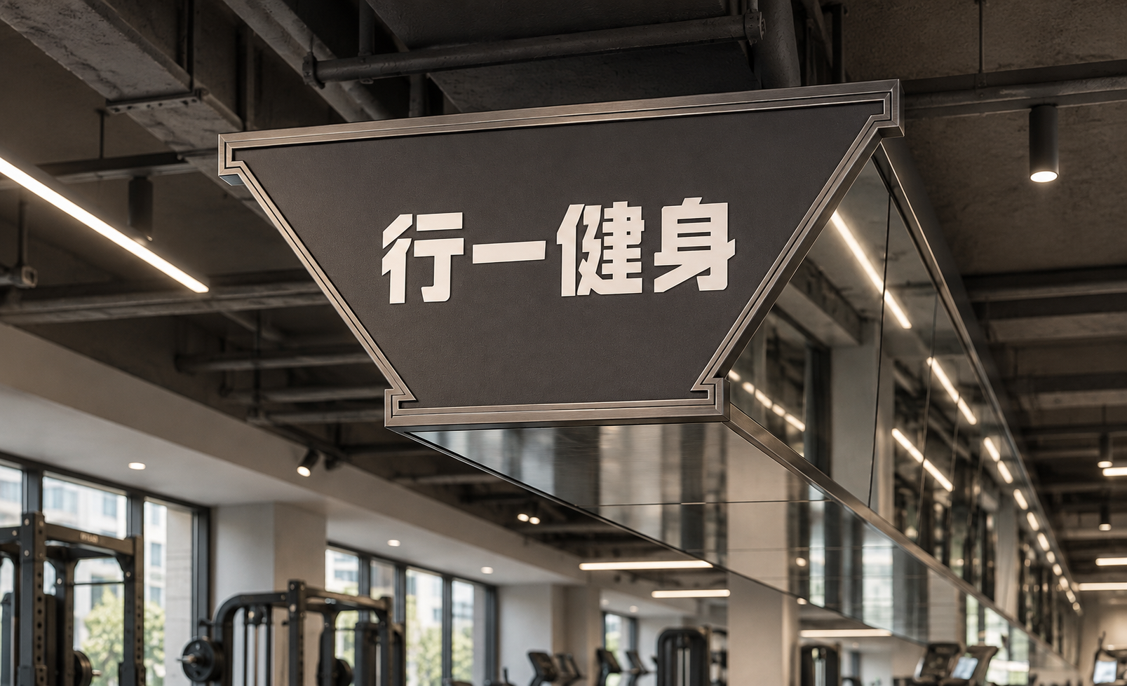 吊顶端头的品牌标识空间效果提案